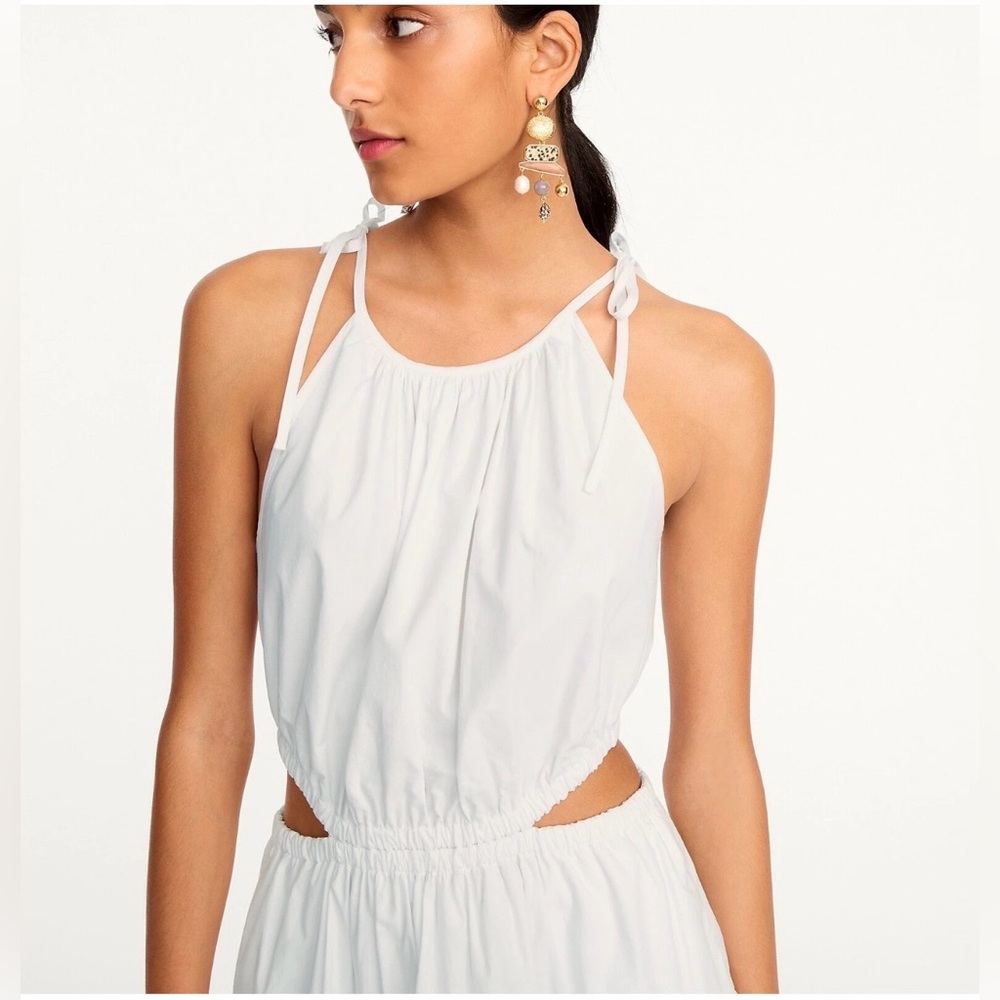 J. Crew White Harbor Midi Dress with cut out detail - Picture 2 of 8